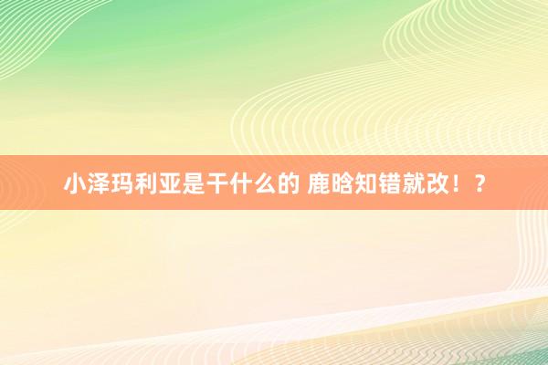 小泽玛利亚是干什么的 鹿晗知错就改！？